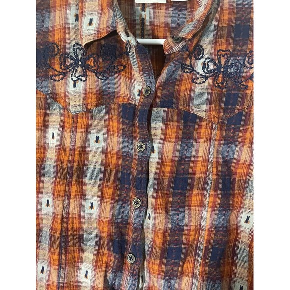 Rod’s Ladies Western Shirt Plaid Long Sleeve Medium - Picture 4 of 6